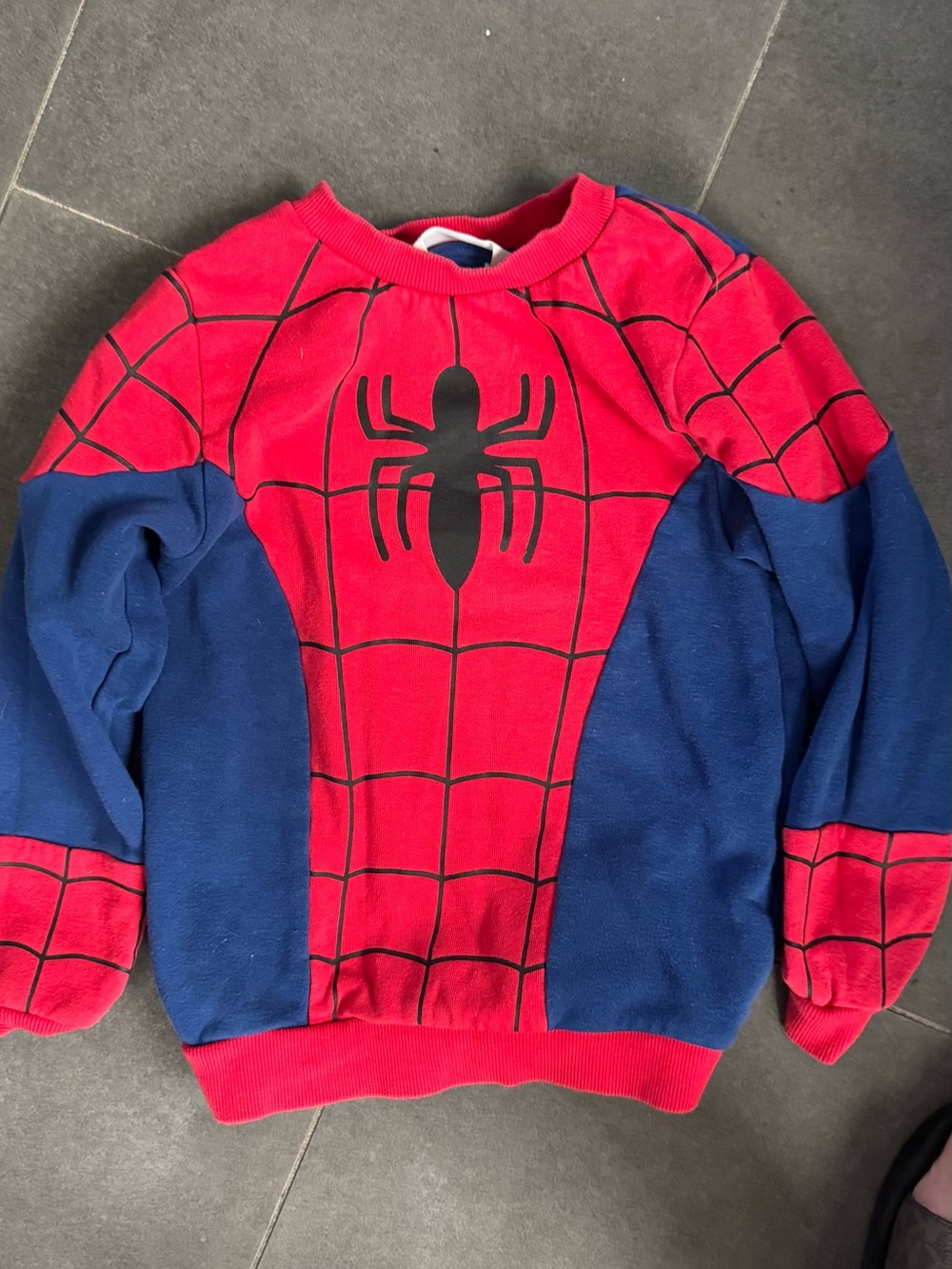 H&M Red and Blue Spider Graphic Crewneck Sweater